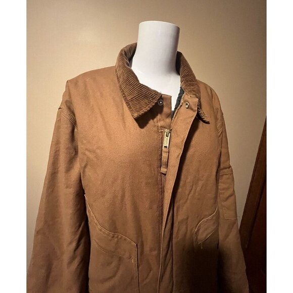 Walls Insulated Duck Overalls Men's Size LR GR Enduro Flex Stretch Canvas Brown - Picture 3 of 15